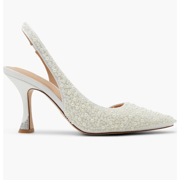 Ted Baker Ari Imitation Pearl Slingback Half D'Orsay Pointed Toe Pump Bridal - Picture 3 of 12